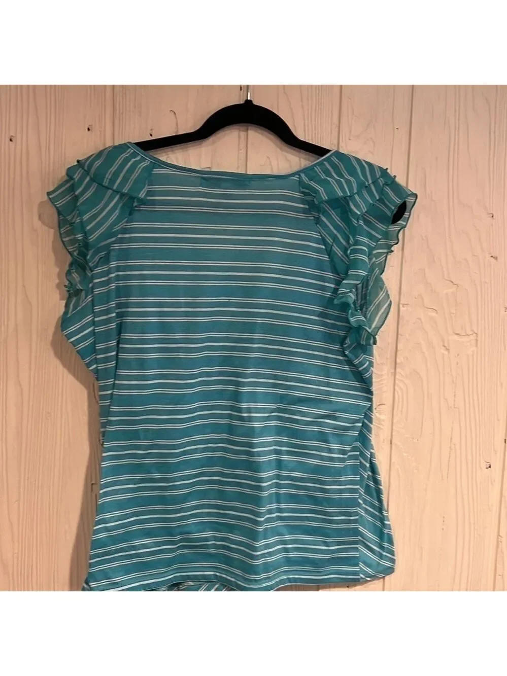 French Laundry Green and White Button Down Blouse XL